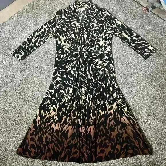 Coldwater Creek Ombre Shift Abstract Front Gather Dress Womens 12 USA - Picture 1 of 9